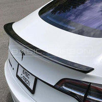 Load image into Gallery viewer, Basic Carbon Tesla Model 3 Dry Carbon Fibre Rear Spoiler