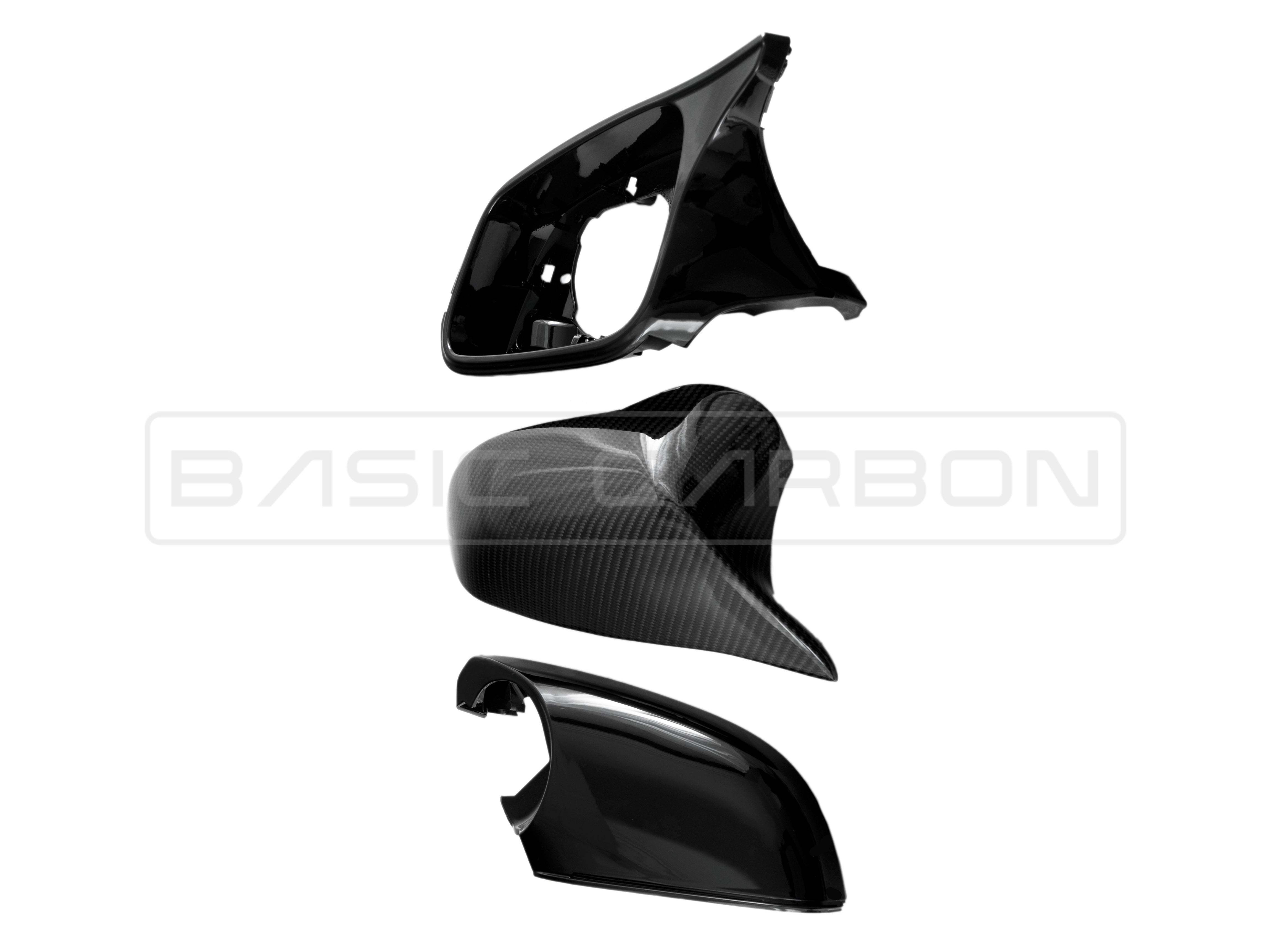 Basic Carbon BMW F20 F22 F30 F32 F87 Pre-Preg Dry Carbon Fibre Complete Mirror Unit (Inc. M135i, 335i & M2)