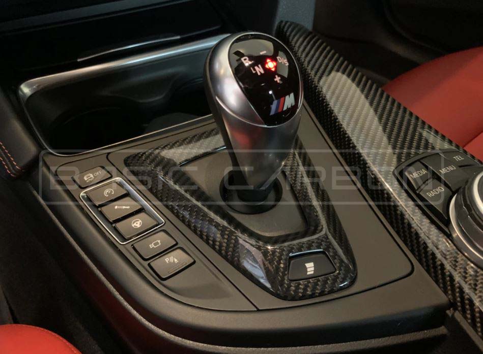 Basic Carbon BMW F06 F10 F80 F82 M Infusion Pre-Preg Dry Carbon Fibre DCT Gear Surround Cover (M3, M4, M5 & M6)
